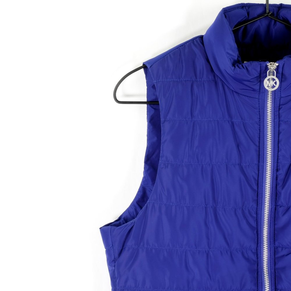 MICHAEL KORS Blue Winter Puffer Vest Size S NWT